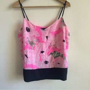 French Connection Pink Poppy Floral 100% Silk Camisole - Size 10